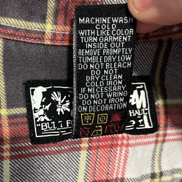 Stussy Red Plaid Long Sleeve Men’s Casual Button Down Shirt Medium 100% Cotton - Picture 7 of 7